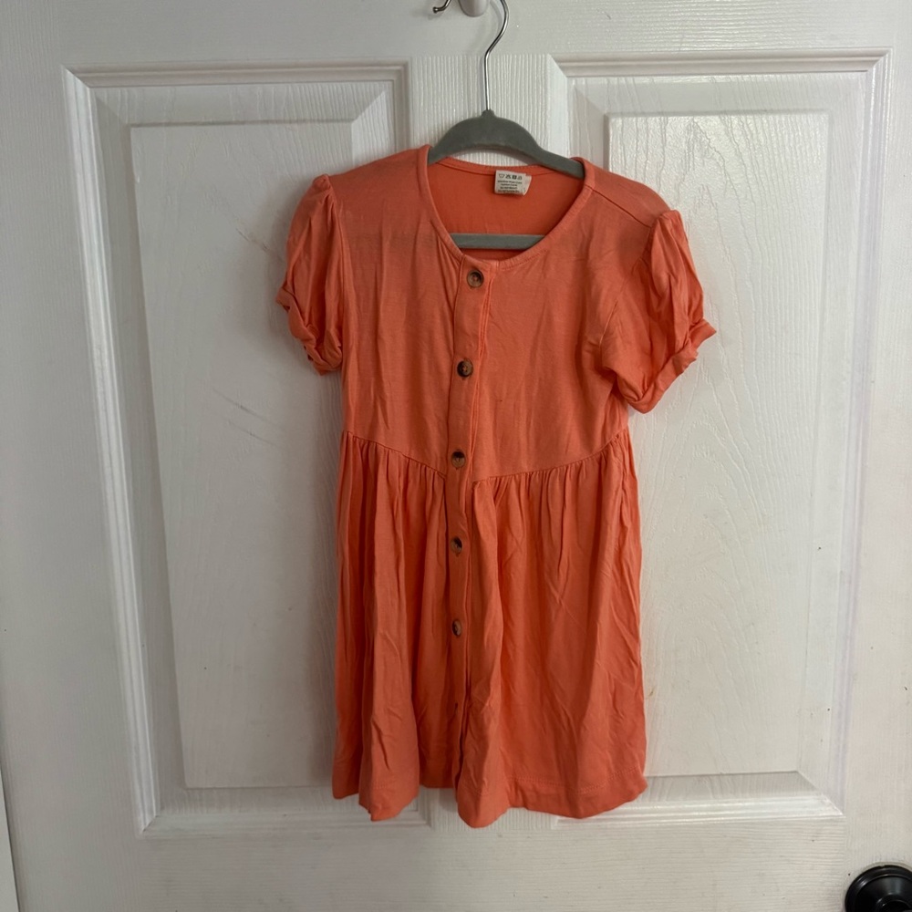Kate Quinn Orange Peachy Short Sleeve Bamboo Dress Size 2T
